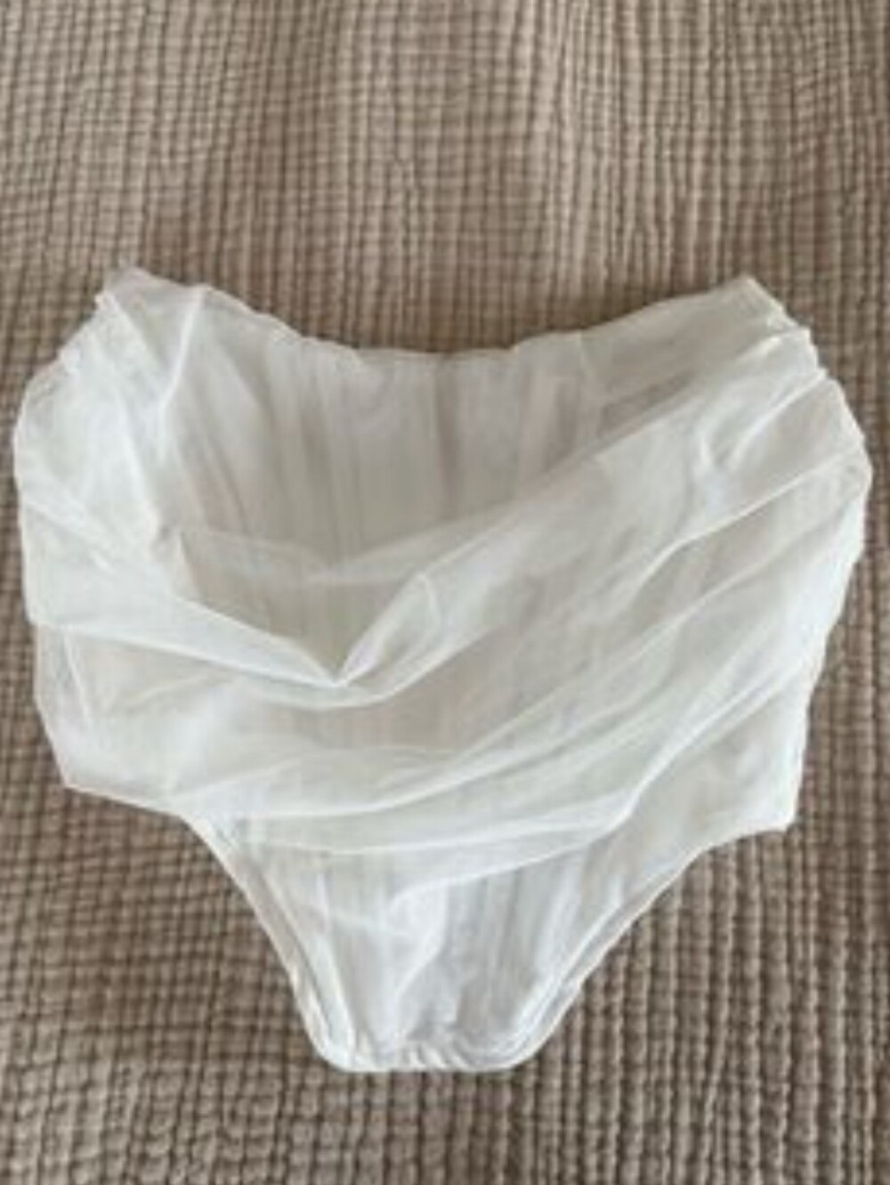 Sheer White Draped Crop Top